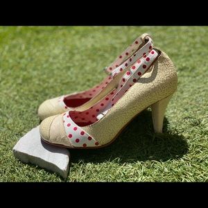 Irregular Choice red polka heels - size 40